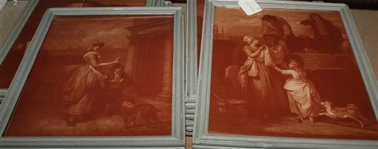 Eleven sepia Cries of London prints, framed(-)